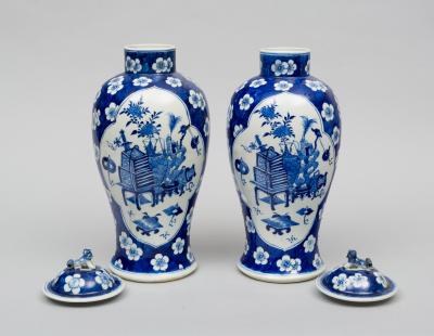 Pair of Chinese Vases with Lids Circa 1870