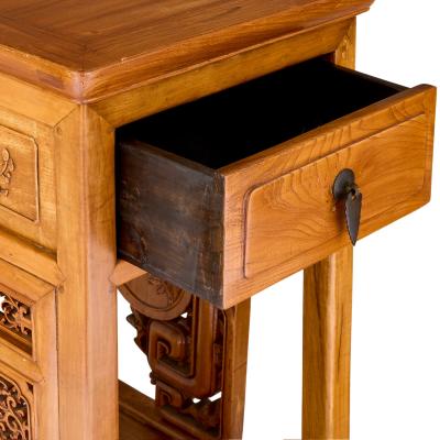 Pair of Chinese carved hardwood and metal pedestals