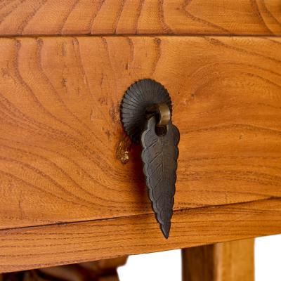 Pair of Chinese carved hardwood and metal pedestals