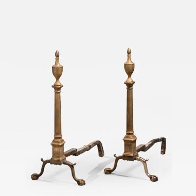 Pair of Chippendale Brass Andirons