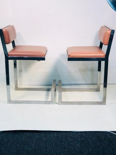 Pair of Chrome Bar Stools or Side Chairs