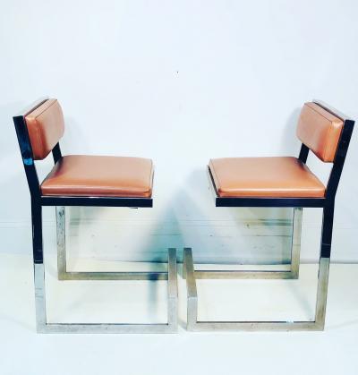 Pair of Chrome Bar Stools or Side Chairs