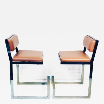Pair of Chrome Bar Stools or Side Chairs