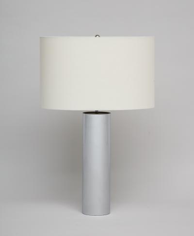 Pair of Chrome Lamps with oval shades