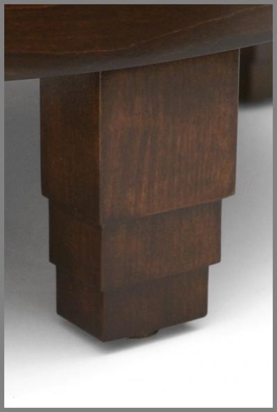 Pair of Circular Art Deco Style Upholstered Walnut Stools