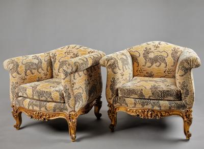 Pair of Clarence House Upholstery Club Chairs