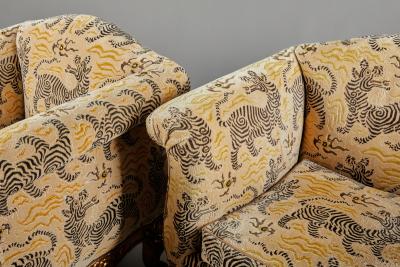 Pair of Clarence House Upholstery Club Chairs