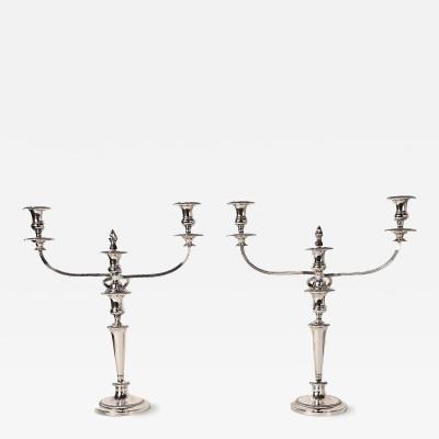 Pair of Classic Georgian Silver Plated Two Arm Candelabra circa 1880