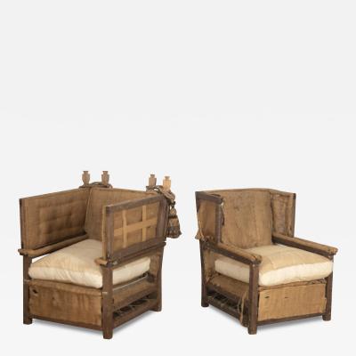 Pair of Classic Knole Armchairs