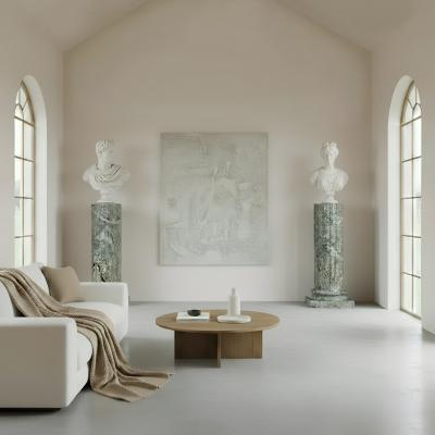 Pair of Classical Solid Marble Stop Fluted Columns Pedestals