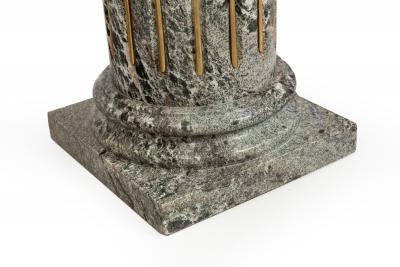 Pair of Classical Solid Marble Stop Fluted Columns Pedestals