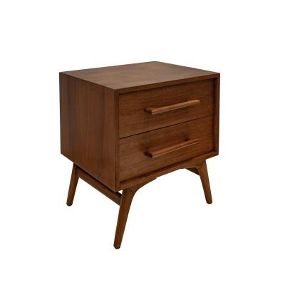 Pair of Clean Line Bedside Tables in Walnut 1960s