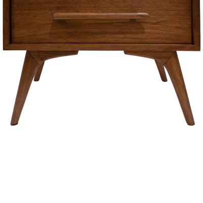 Pair of Clean Line Bedside Tables in Walnut 1960s