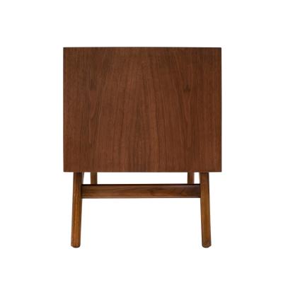 Pair of Clean Line Bedside Tables in Walnut 1960s