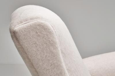 Pair of Club Armchairs with Rounded Armrests Europe 1950s