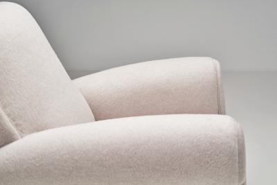 Pair of Club Armchairs with Rounded Armrests Europe 1950s