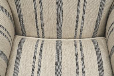 Pair of Club Chairs with Striped Upholstery Europe Mid 20th Century