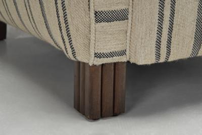 Pair of Club Chairs with Striped Upholstery Europe Mid 20th Century