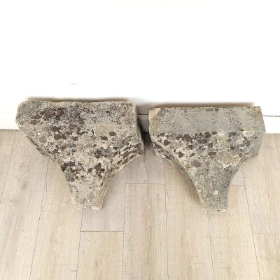Pair of Coade Stone Weathered Brackets England 18th or 19th century