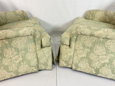 Pair of Colefax Swivel Lounge Chairs Ottoman Made in the USA by Pearson