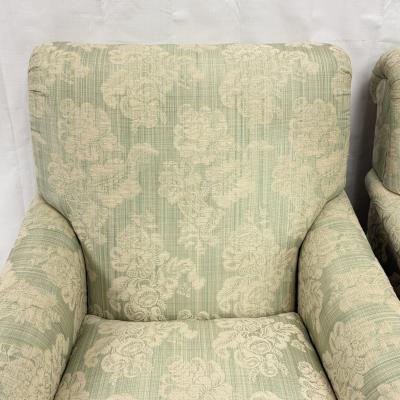 Pair of Colefax Swivel Lounge Chairs Ottoman Made in the USA by Pearson