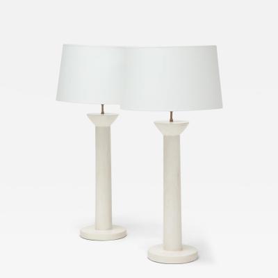 Pair of Colonne Plaster Lamps by Facto Atelier Paris France 2021