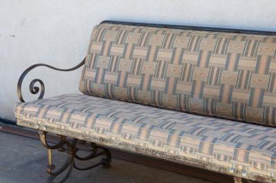 Pair of Comfortable French Art Nouveau Industrial Wrought Iron Benches