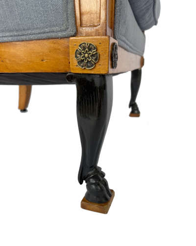 Pair of Consulat Mahogany and Ebonised Wood Berg res circa 1800