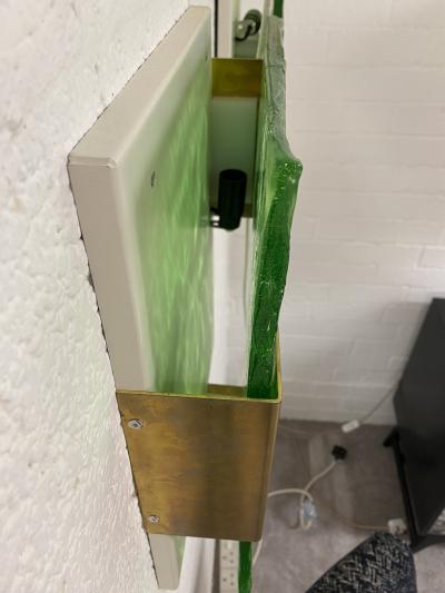 Pair of Contemporary Belgian Green Wall Sconces by Jacques Nonnon