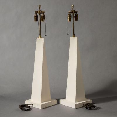 Pair of Contemporary Coadestone Twist Lamps in Manner of Jean Michel Frank