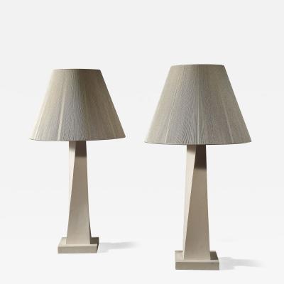 Pair of Contemporary Coadestone Twist Lamps in Manner of Jean Michel Frank