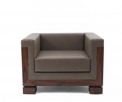 Pair of Contemporary Extra Large Custom Cube Shaped Armchairs