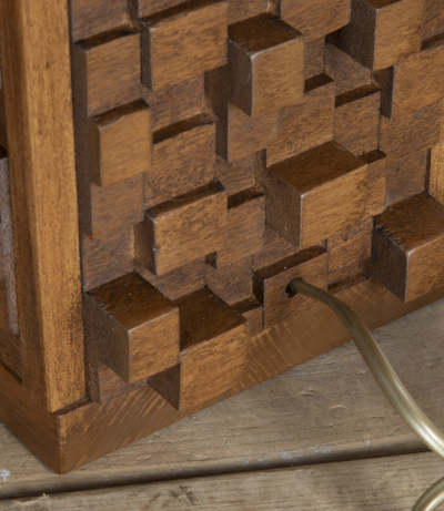 Pair of Contemporary Italian Brutalist style table lamps