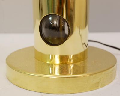 Pair of Contemporary Italian Lamps in Brass and Glass