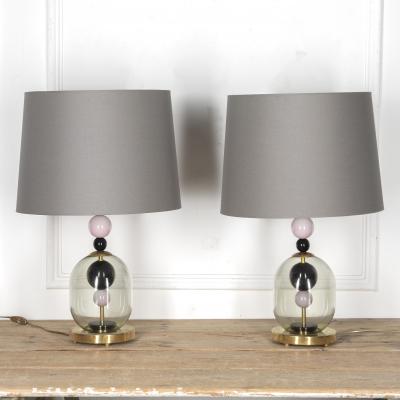 Pair of Contemporary Italian Murano Table Lamps
