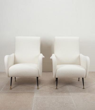Pair of Contemporary Italian Zanuso Style Armchairs