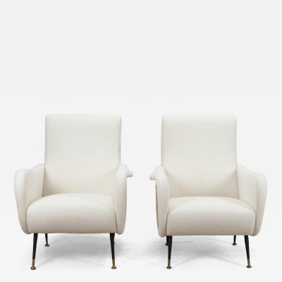Pair of Contemporary Italian Zanuso Style Armchairs