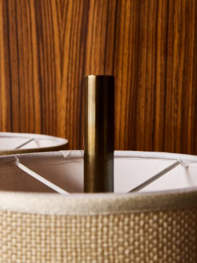Pair of Contemporary Marble Table Lamps with Sculptural Rectangular Bases