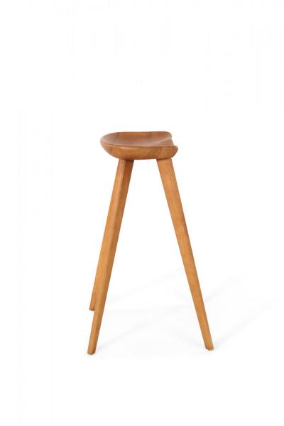 Pair of Contemporary Pine Wood Tractor Seat Style Bar Stools