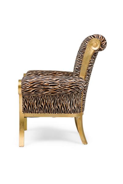 Pair of Contemporary Style Zebra Print Arm Chairs