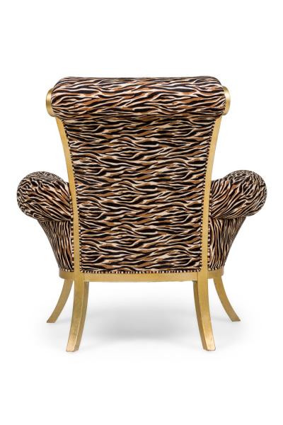 Pair of Contemporary Style Zebra Print Arm Chairs