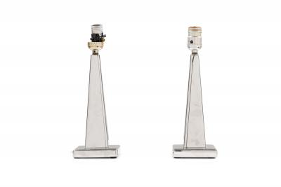 Pair of Continental Art Deco Chrome Plated Table Lamp