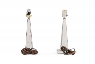 Pair of Continental Art Deco Chrome Plated Table Lamp