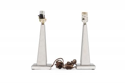 Pair of Continental Art Deco Chrome Plated Table Lamp