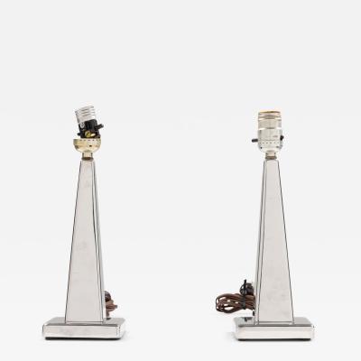 Pair of Continental Art Deco Chrome Plated Table Lamp
