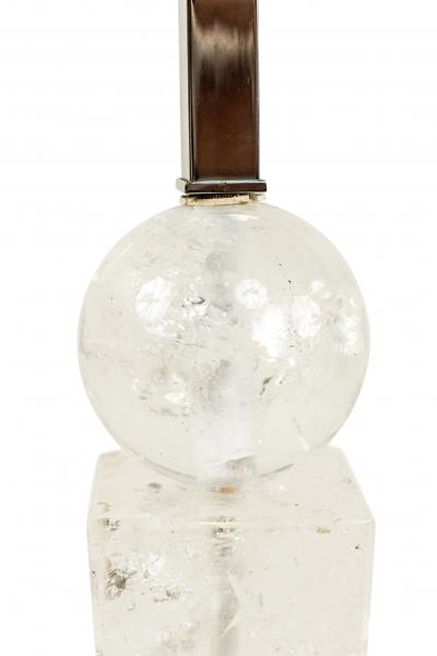 Pair of Continental Baltic Rock Crystal Obelisk Table Lamps