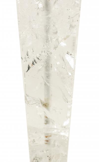 Pair of Continental Baltic Rock Crystal Obelisk Table Lamps