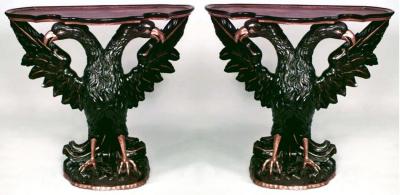 Pair of Continental Double Eagle Gilt Console Table