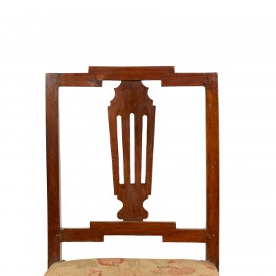 Pair of Continental Neoclassic Mahogany Side Chairs