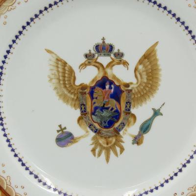 Pair of Continental Porcelain Dinner Plates